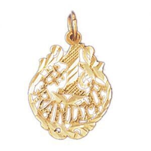 Dazzlers Jewelry Number One Grandma Pendant Necklace Charm Bracelet in Yellow, White or Rose Gold 1…