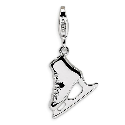 3D Ice Skate with Charm Sterling Silver QCC315 by Amore La Vita, MPN: QCC315, 883957332727