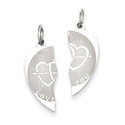 2-piece I Love You Disc Charm Sterling Silver QC2242, MPN: QC2242, 883957532349