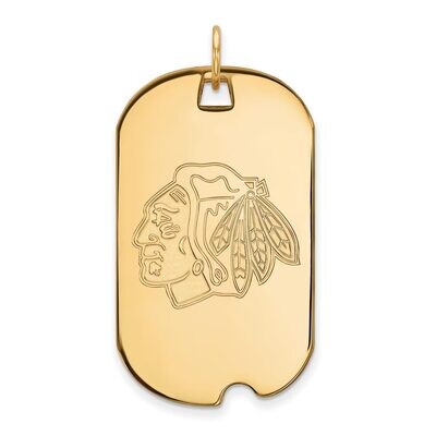 Chicago Blackhawks Large Dog Tag Gold-plated Silver GP025BLA, MPN: GP025BLA, 886774744025