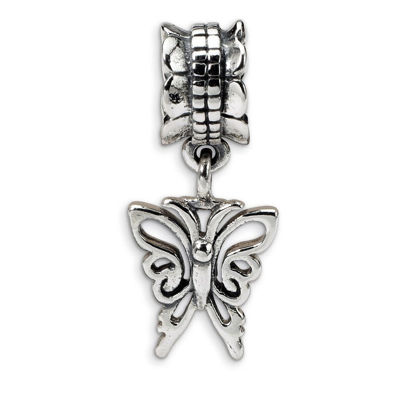 Butterfly Dangle Bead - Sterling Silver QRS1395, MPN: QRS1395, 883957303550