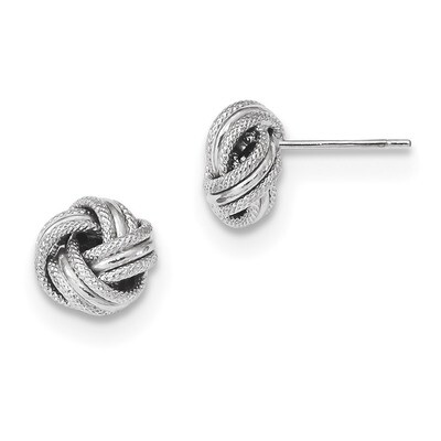 Polished Textured Triple Love Knot Post Earrings 14k white Gold TL1058W, MPN: TL1058W, 191101056819