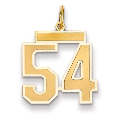 Number 54 Charm 14k Gold Medium Satin LSM54, MPN: LSM54, 883957074634
