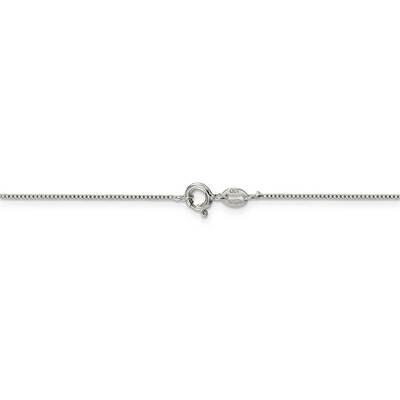 22 Inch Rhodium-plated .8mm Box Chain Sterling Silver QBX015R-22, MPN: QBX015R-22, 886774099736