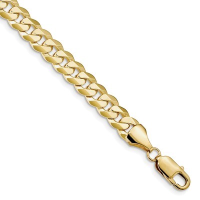 8 Inch 8.75mm Flat Beveled Curb Chain 10k Gold 10FBU220-8, MPN: 10FBU220-8, 191101596612