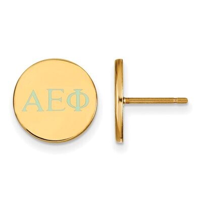 Alpha Epsilon Phi Enameled Post Earrings Gold-plated Silver GP032AEP, MPN: GP032AEP, 191101098154