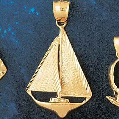 Dazzlers Jewelry Sailboat Pendant Necklace Charm Bracelet in Yellow, White or Rose Gold 1251, MPN: …