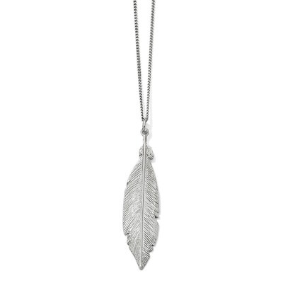 Leslie&#39;s Leaf with 1 inch Extender Necklace 16 Inch Sterling Silver Rhodium-plated HB-QLF816-16, MP…