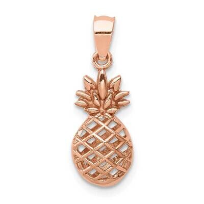 3D Pineapple Pendant 14K Rose Gold Polished D4533, MPN: D4533, 883957219752
