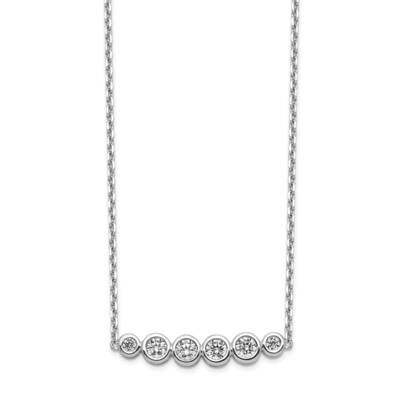 Cz 16 Inch with 2 Inch Extension Necklace Sterling Silver QG5631-16, MPN: QG5631-16, 883957953434