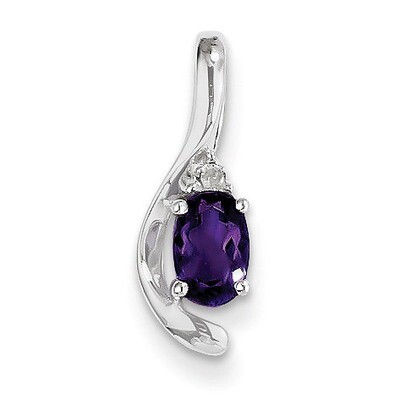 Amethyst Diamond Pendant 14k White Gold Genuine XBS373, MPN: XBS373, 883957413761