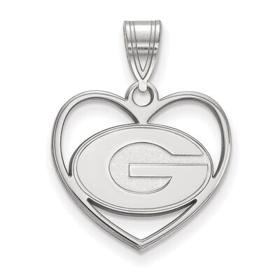 University of Georgia Pendant in Heart Sterling Silver SS017UGA, MPN: SS017UGA, 886774706634