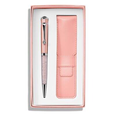Pink Crystal Filled Ballpoint Pen with Matching Pouch Set JBP111P, MPN: JBP111P, 883957958712