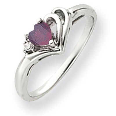 4mm Heart Rhodolite Garnet Diamond Ring 14k white Gold Y4587RG/A, MPN: Y4587RG/A, 883957449388