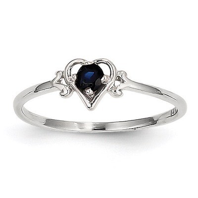 September Birthstone Heart Ring 14k White Gold Genuine YC420, MPN: YC420, 883957323886