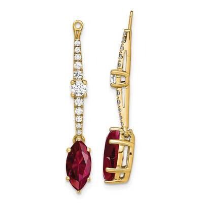 Created Ruby Earring Enhancers 14k Gold Lab Grown Diamond EM7510-CRU-050-YLG, MPN: EM7510-CRU-050-Y…