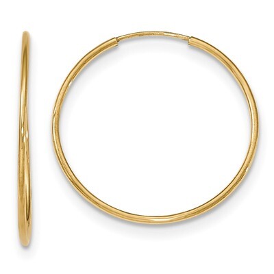 Polished Endless Tube Hoop Earrings 10k Gold 10T965, MPN: 10T965, 191101170058