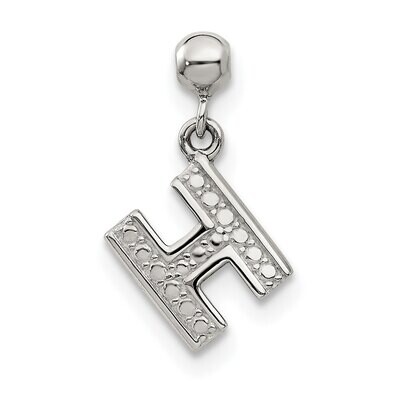 Letter H Charm Sterling Silver Dangle QMM190H, MPN: QMM190H,