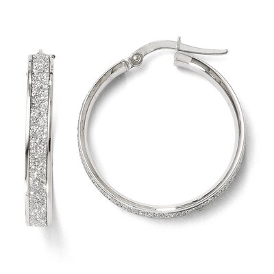Leslie&#39;s Polished Glimmer Infused Hoop Earrings - 14k White Gold HB-LE300, MPN: LE300, 883957024103