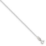 1.45mm Forzantina Cable Chain with 2 Inch Extender 18 Inch Sterling Silver QPE86E-18, MPN: QPE86E-1…