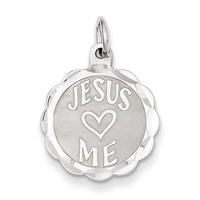 Jesus Loves Me Disc Charm Sterling Silver QC2412, MPN: QC2412, 191101181313
