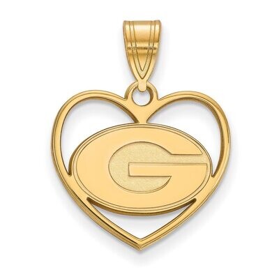 University of Georgia Pendant in Heart Gold-plated Silver GP017UGA, MPN: GP017UGA, 886774921730