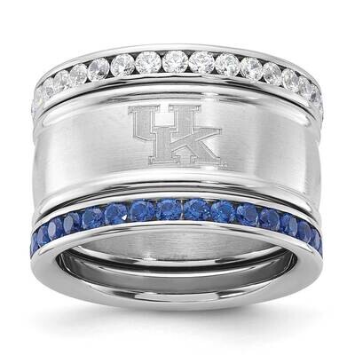 University Of Kentucky Crystal Triple Stacked Ring Set Stainless Steel UK335CR-SZ6, MPN: UK335CR-SZ…