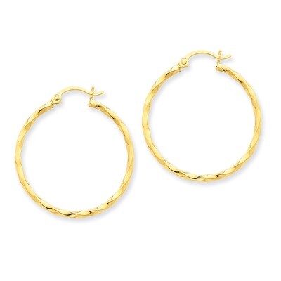 Twist Polished Hoop Earring 14k Gold TC671, MPN: TC671, 883957290423