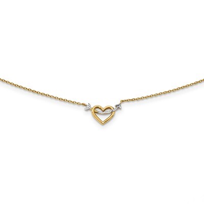 17 Inch Diamond -cut Heart &amp; Arrow Necklace 14k Gold &amp; Rhodium SF2466-17, MPN: SF2466-17, 883957939…