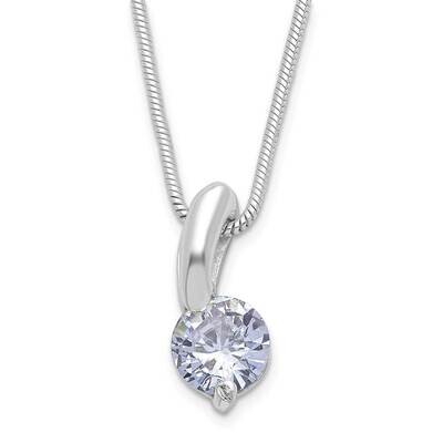 Purple CZ Diamond Necklace 18 Inch Sterling Silver QH649-18, MPN: QH649-18, 883957055961