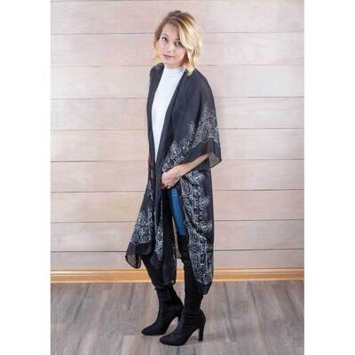 Black Medallion Designed Kimono GM24521, MPN: GM24521, 603799879293