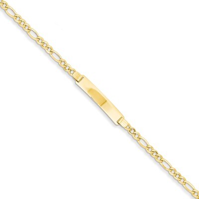 ID with Hollow Link Bracelet 7 Inch 14k Gold Polished DCID107-7, MPN: DCID107-7, 886774989952
