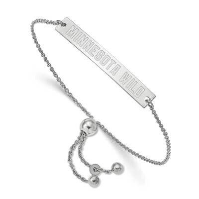 Minnesota Wild Small Bar Adjustable Bracelet Sterling Silver SS034WIL-9, MPN: SS034WIL-9, 191101485…
