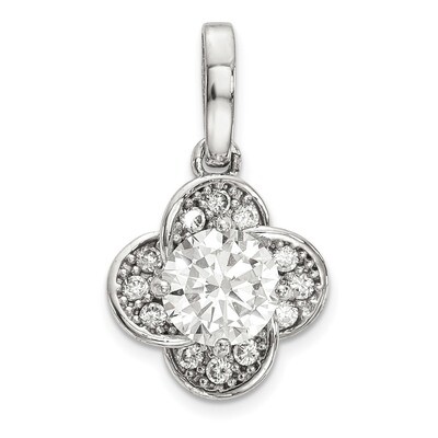 CZ Pendant 10k White Gold Polished 10YC390W, MPN: 10YC390W, 883957605715