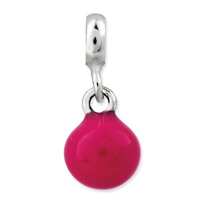Hot Pink Enamel Bead Enhancers Sterling Silver QN116, MPN: QN116, 191101278884