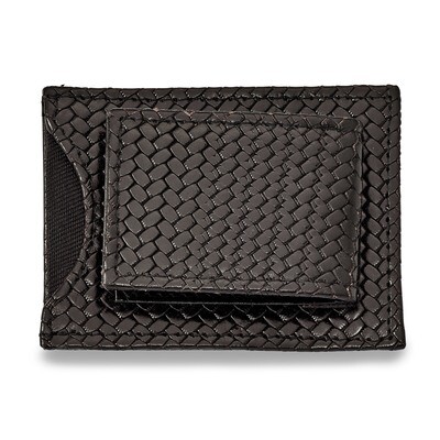 Black Leather Basketweave Money Clip with Attached Cardholder GM20762, MPN: GM20762, 788089142810
