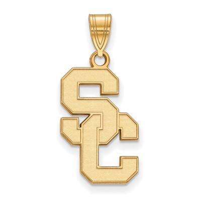 University of Southern California Large Maroon Enamel Pendant Gold-plated Sterling Silver GP018USC,…