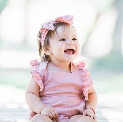 Blush Pink Baby Girl Romper Vintage Baby Romper Baby Girl Ruffle Bloomer Ruffle baby romper Baby Sh…