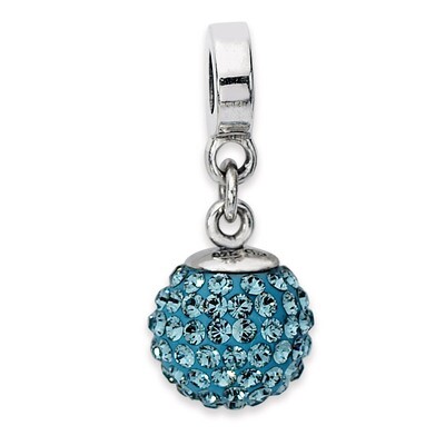 December Swarovski Elements Ball Dangle Bead - Sterling Silver QRS1253DEC, MPN: QRS1253DEC, 8839572…