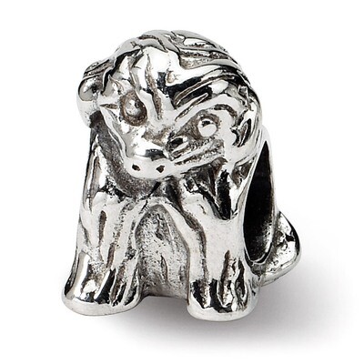 Sitting Puppy Bead - Sterling Silver QRS256, MPN: QRS256, 883957721545