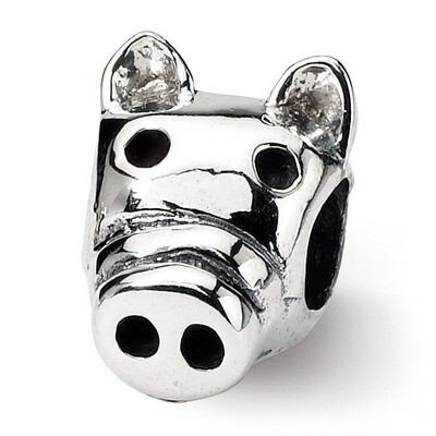 Pig Bead - Sterling Silver QRS737, MPN: QRS737, 883957727240