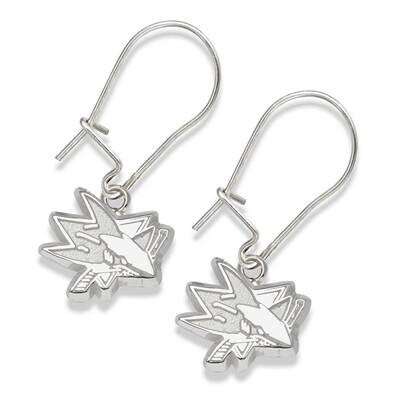 SAN JOSE SHARKS LOGO 3/8 DANGLE EARRINGS Sterling Silver SHA011ERD-SS, MPN: SHA011ERD-SS, 634401784…