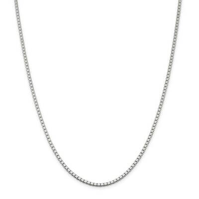 2.5mm Box Chain 36 Inch Sterling Silver QBX050-36, MPN: QBX050-36,