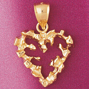 Dazzlers Jewelry Heart Pendant Necklace Charm Bracelet in Yellow, White or Rose Gold 3903, MPN: DZ-…