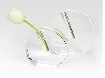Tizo Crystal Glass Round Flat Bud Vase Large PH472VAS, MPN: PH472VAS,