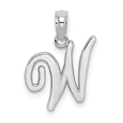 W Script Initial Charm 10k White Gold Polished 10K6422WW, MPN: 10K6422WW,