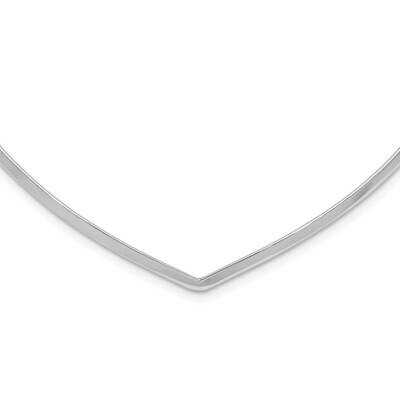 Sterling Silver Rhodium Polished V Cuff Necklace 13.5 Inch Sterling Silver Rhodium-Plated QG6042-13…