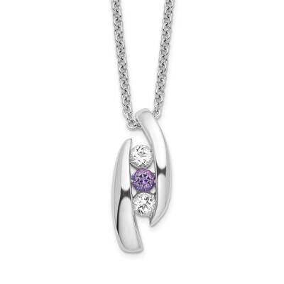 Survivor Clear Purple Swarovski Topaz Pillar Of Strength Necklace 10k White Gold 10SV221WPU-16, MPN…