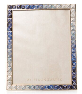 Jay Strongwater Mosaic 5 x 7 Indigo Pyramid Picture Frame SPF5877-284, MPN: SPF5877-284,