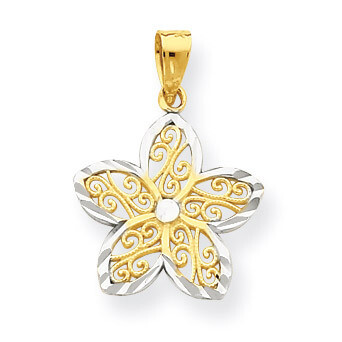 Filigree Flower Charm 10K Gold &amp; Rhodium 10C1003, MPN: 10C1003, 886774018669
